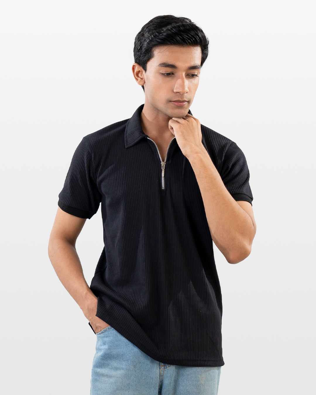 Knitted Polo - Black