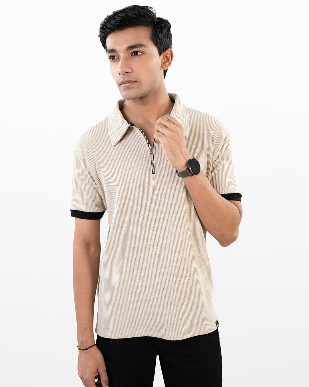 Knitted Polo - Beige