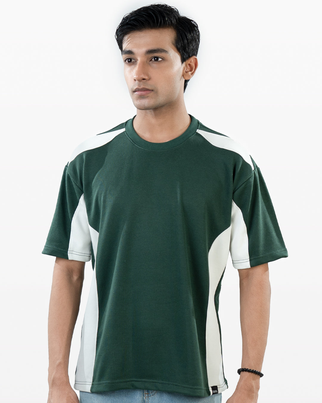 Panel T-Shirt- Green & White