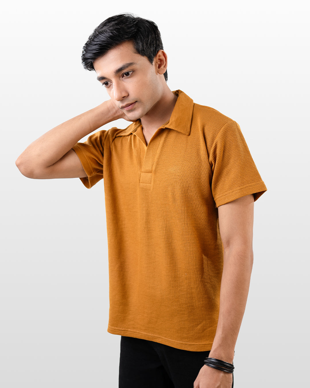 V-neck thermal polo - Orange