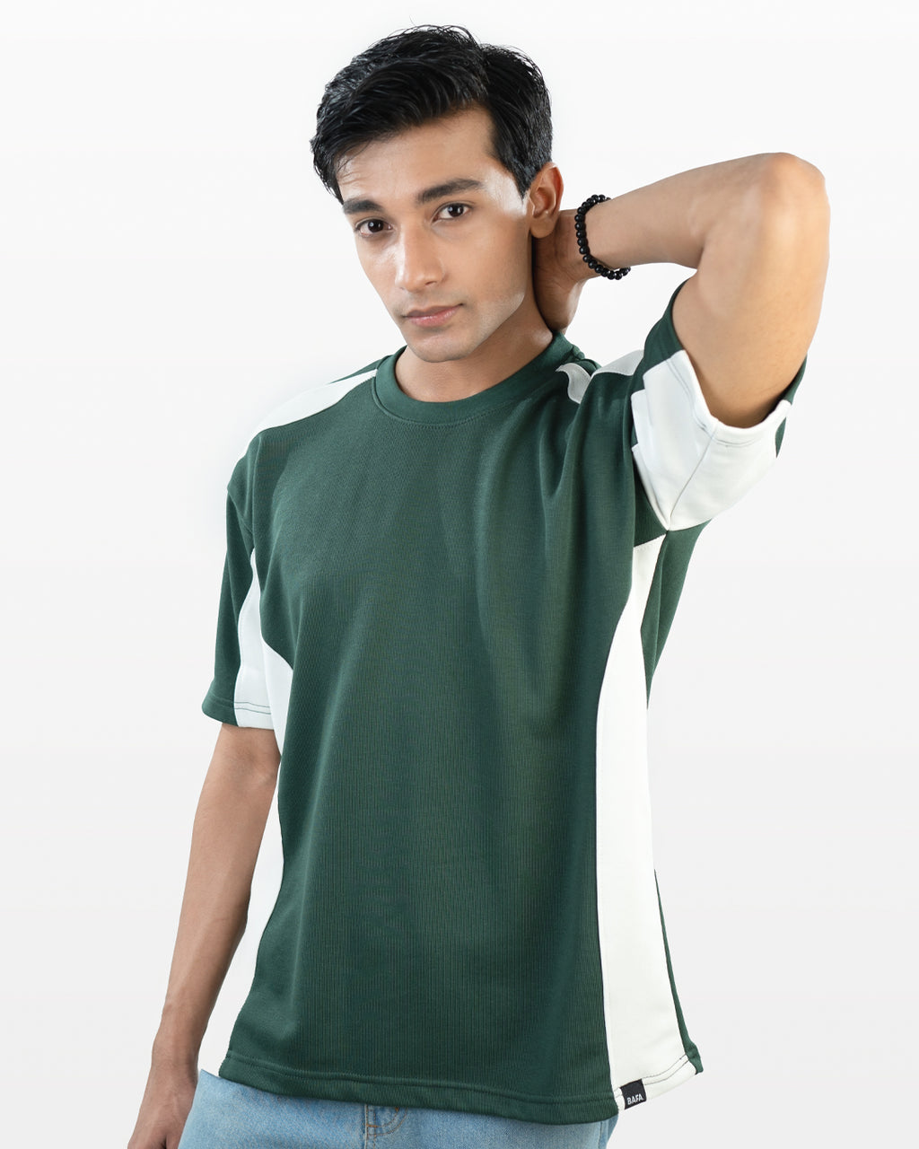 Panel T-Shirt- Green & White
