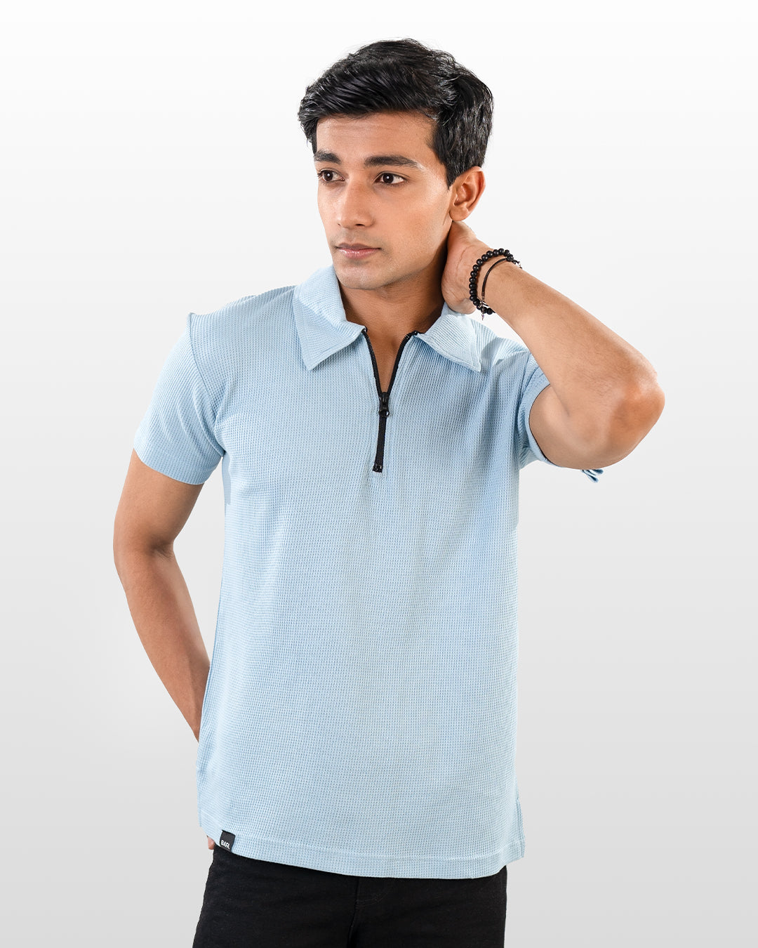 Zipper thermal polos - Light Blue