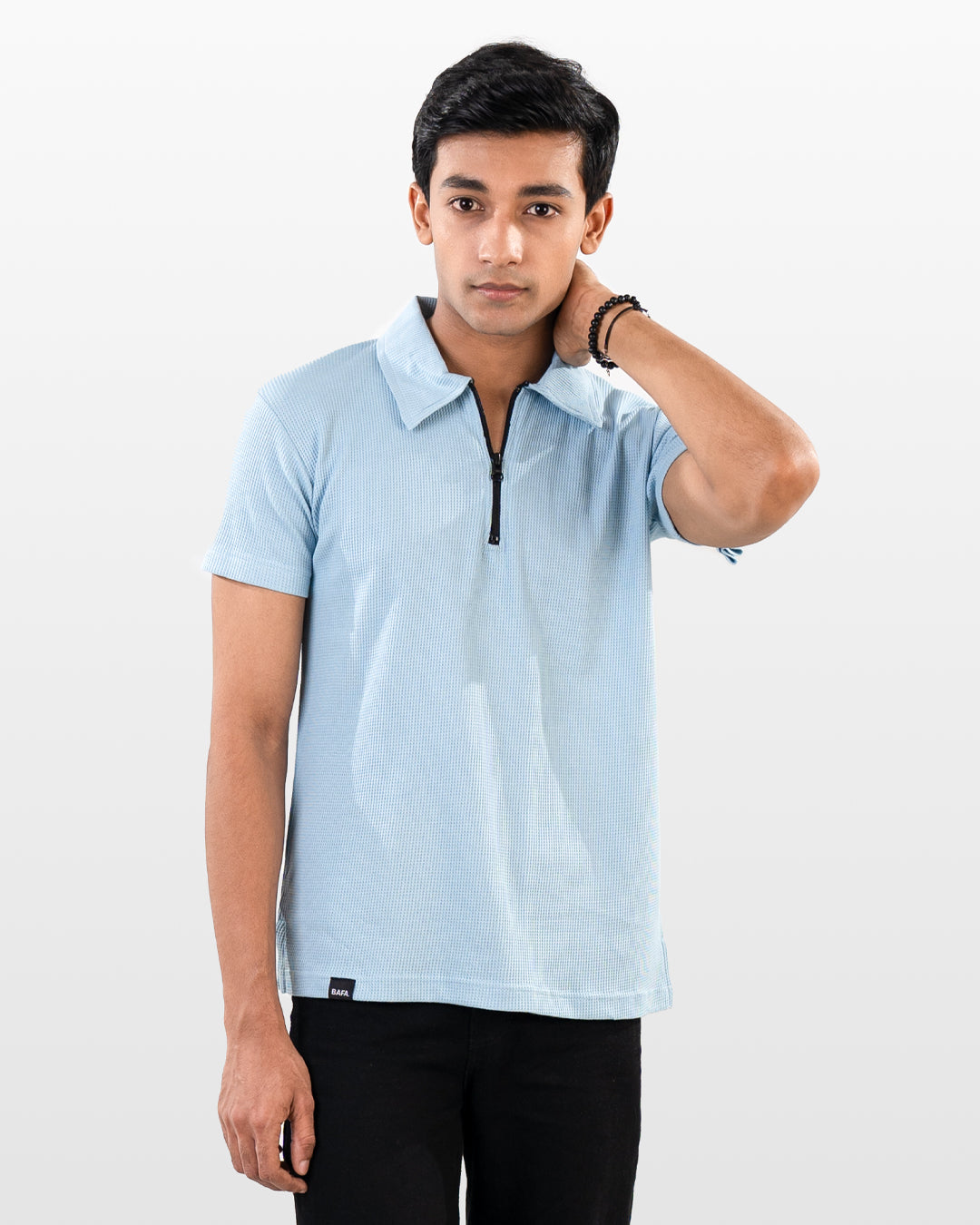 Zipper thermal polos - Light Blue