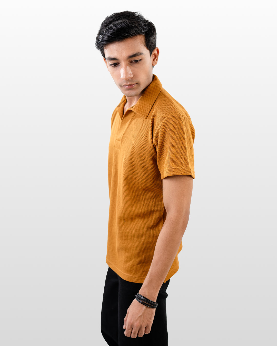 V-neck thermal polo - Orange