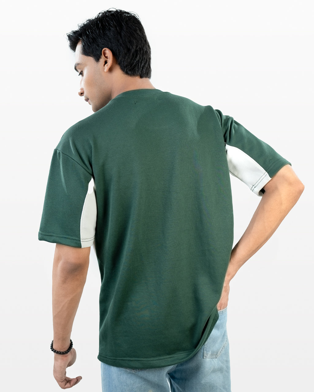 Panel T-Shirt- Green & White