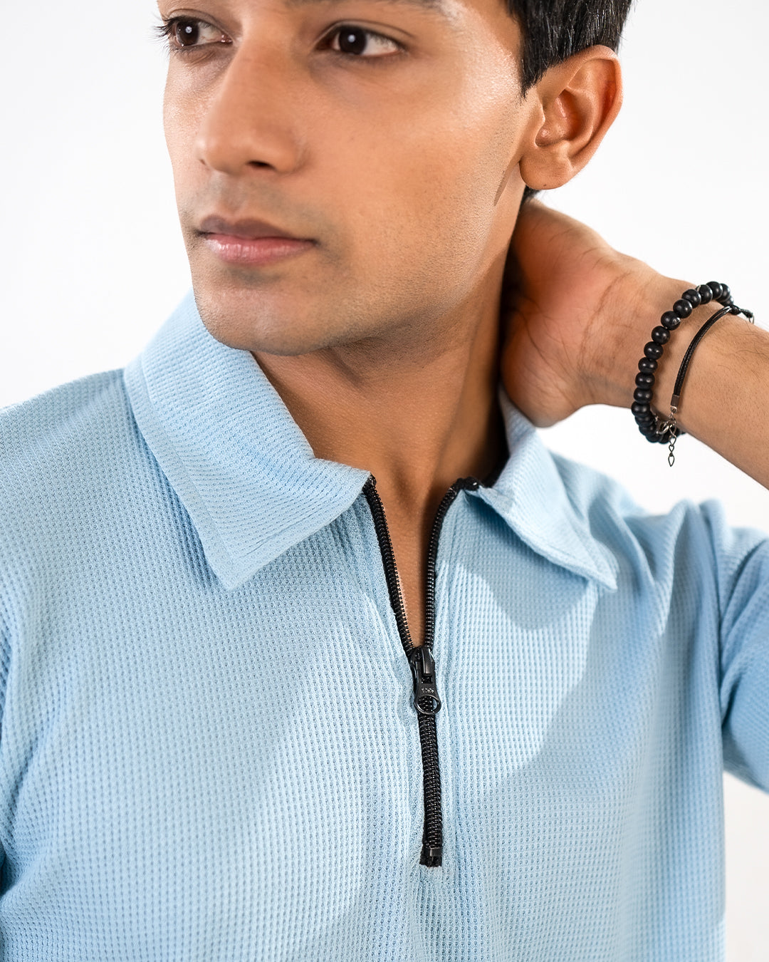 Zipper thermal polos - Light Blue
