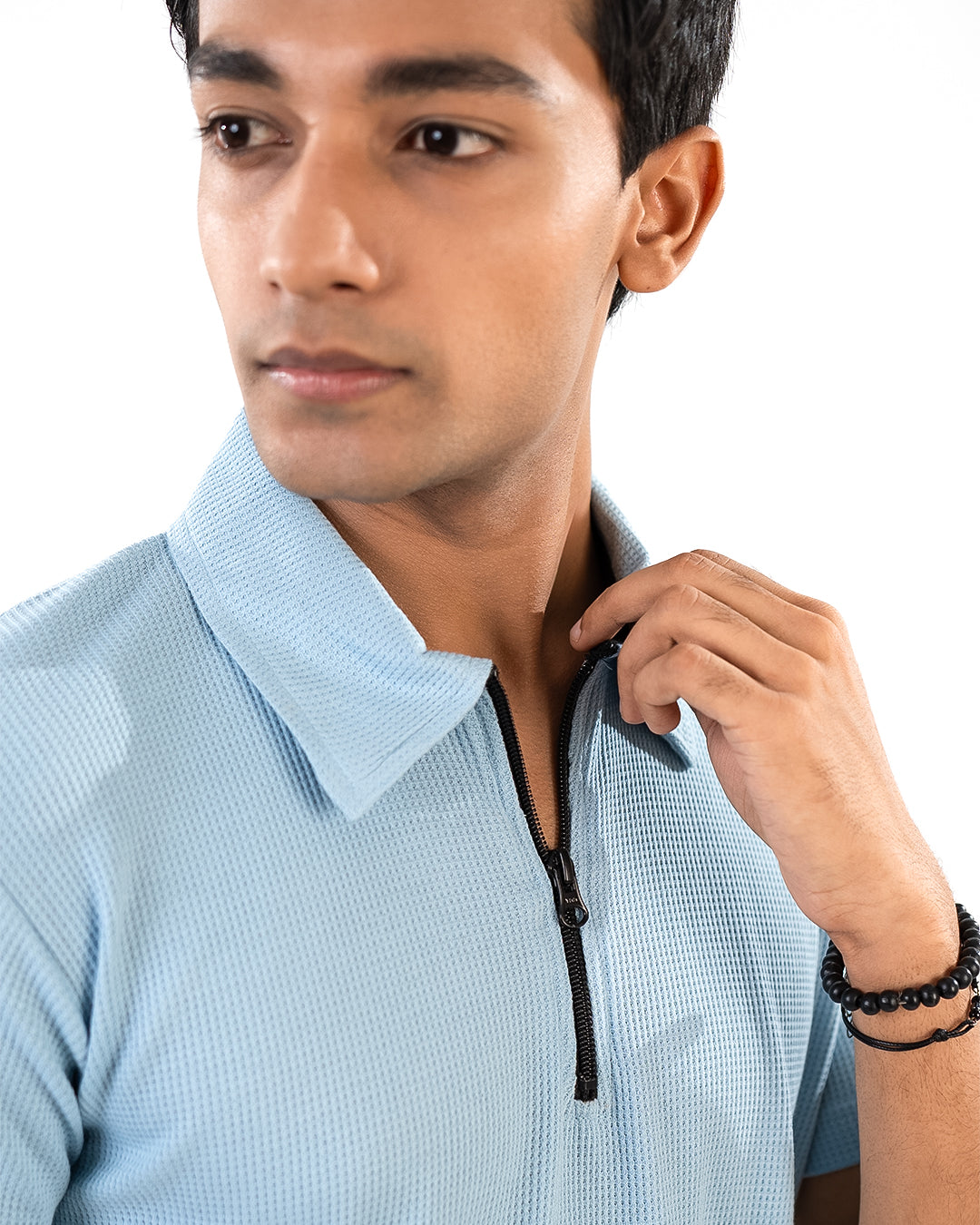 Zipper thermal polos - Light Blue