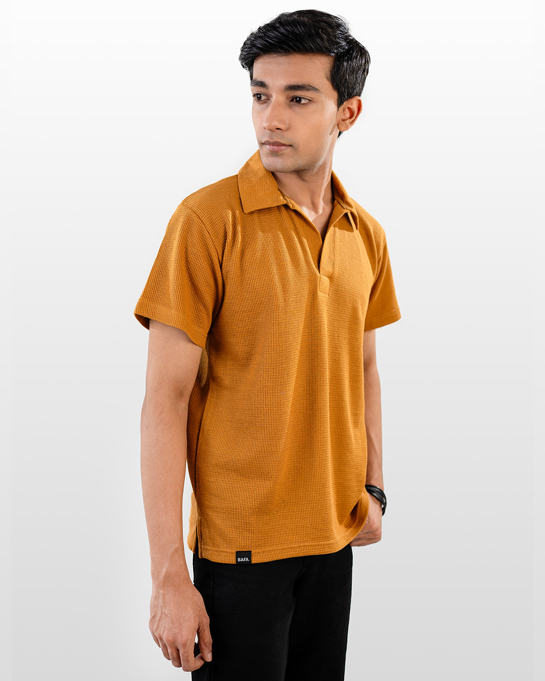 V-neck thermal polo - Orange