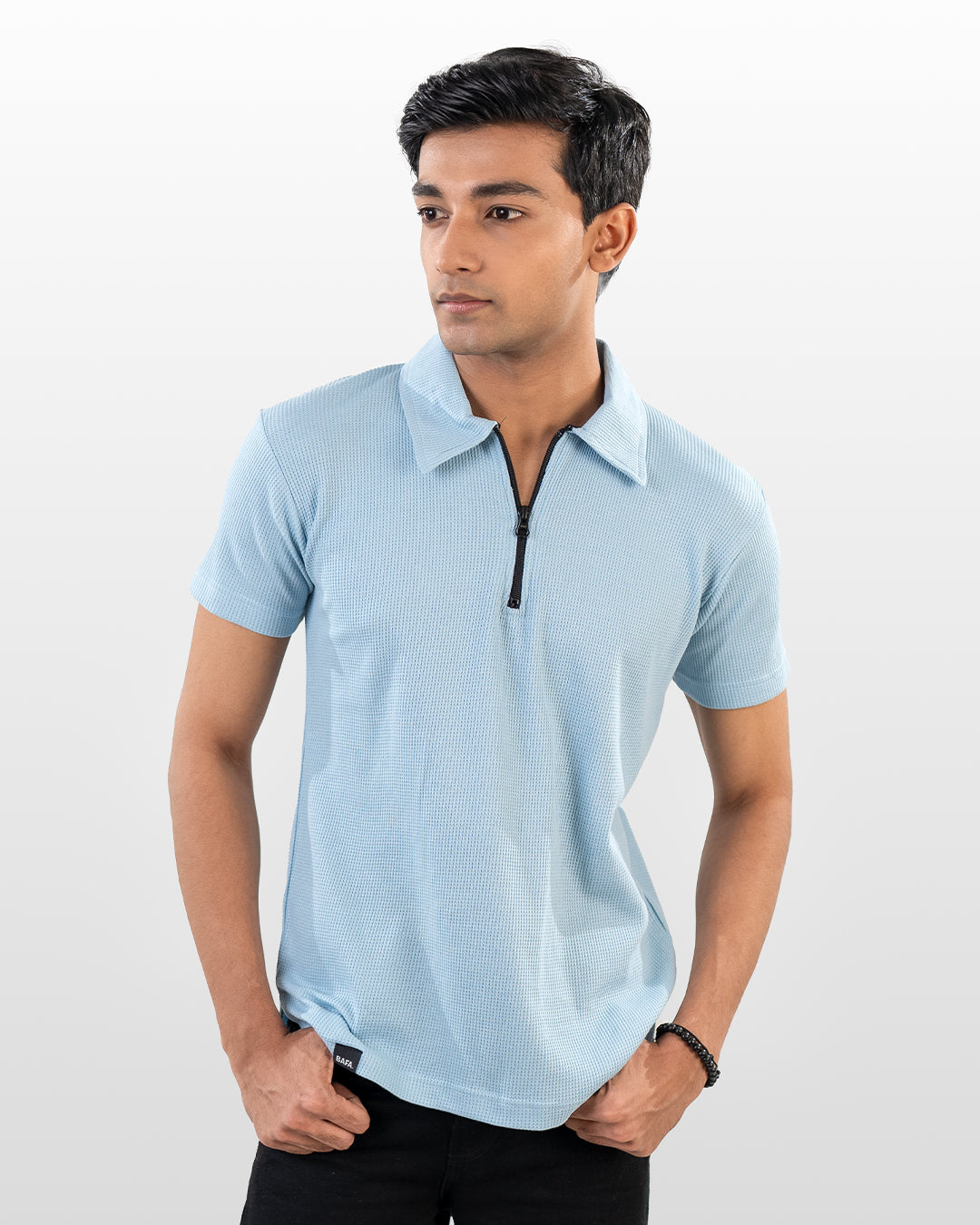 Zipper thermal polos - Light Blue