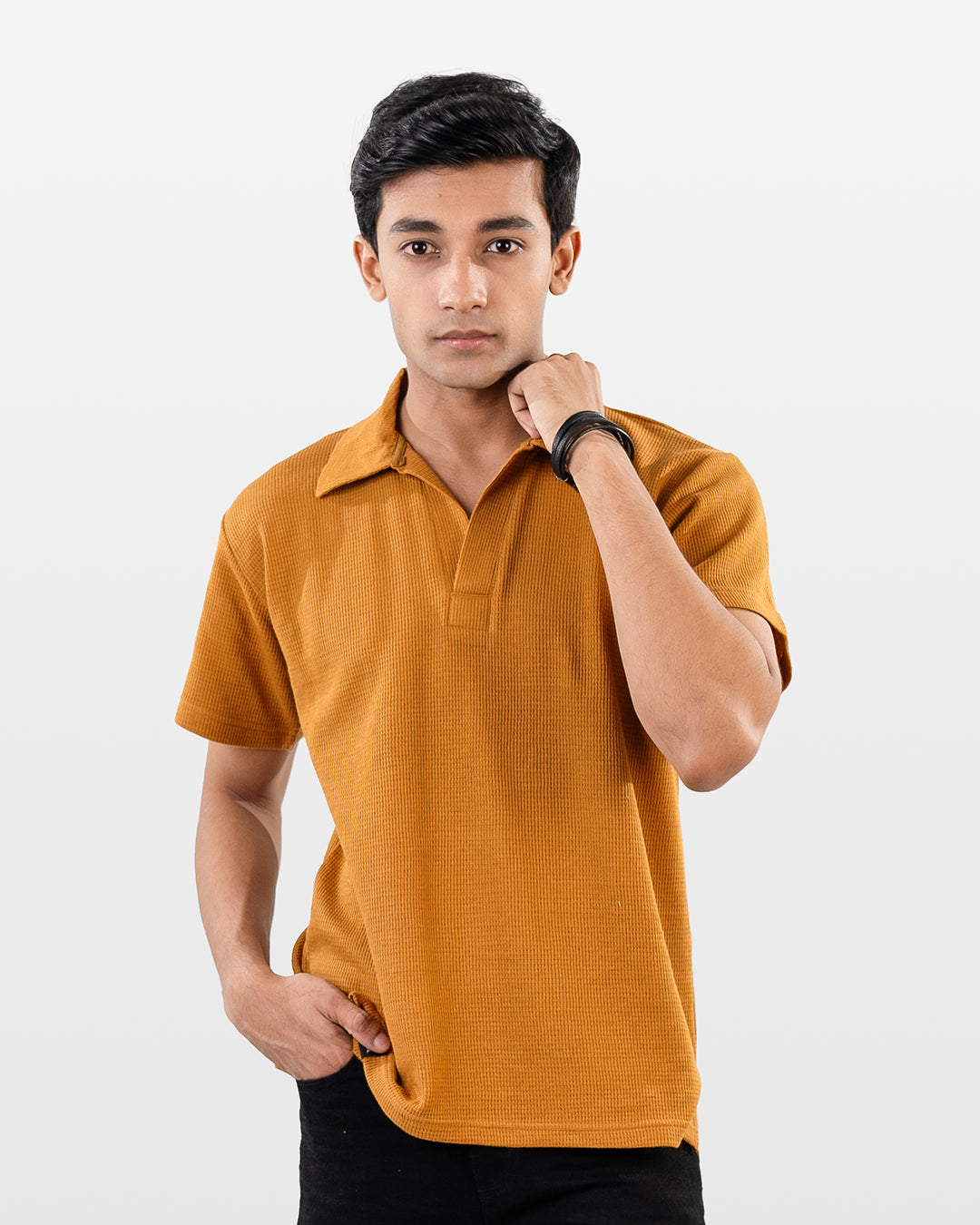 V-neck thermal polo - Orange