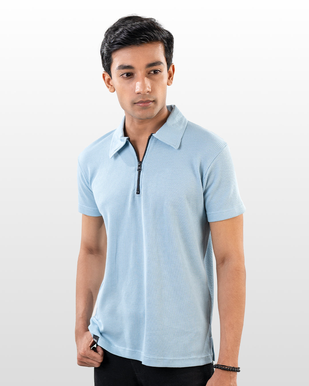 Zipper thermal polos - Light Blue