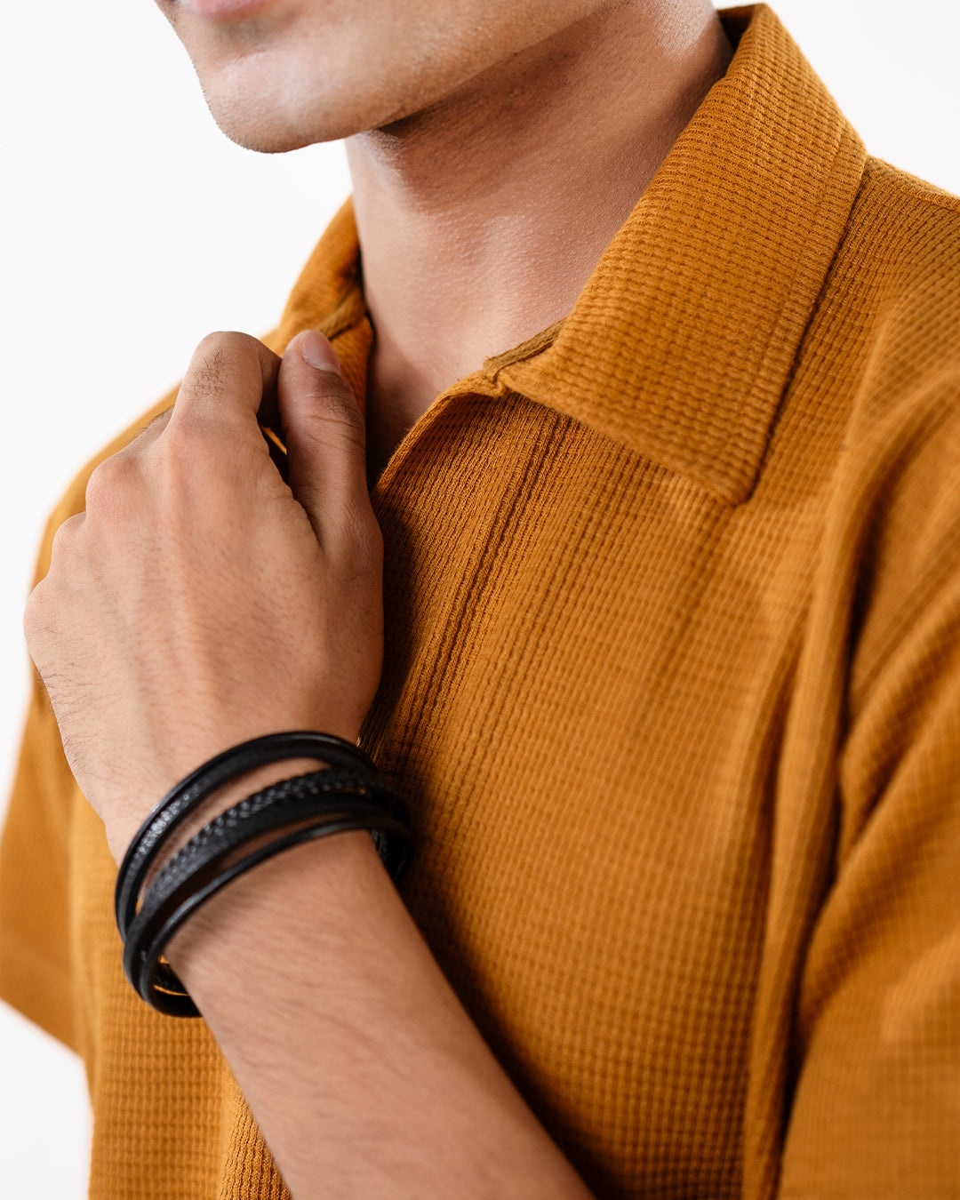 V-neck thermal polo - Orange