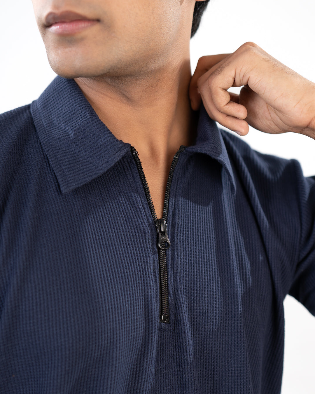 Zipper thermal polos- Dark Blue