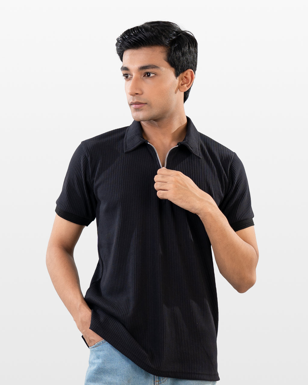 Knitted Polo - Black