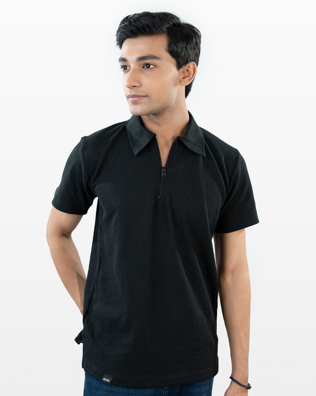 Zipper thermal polos - Black