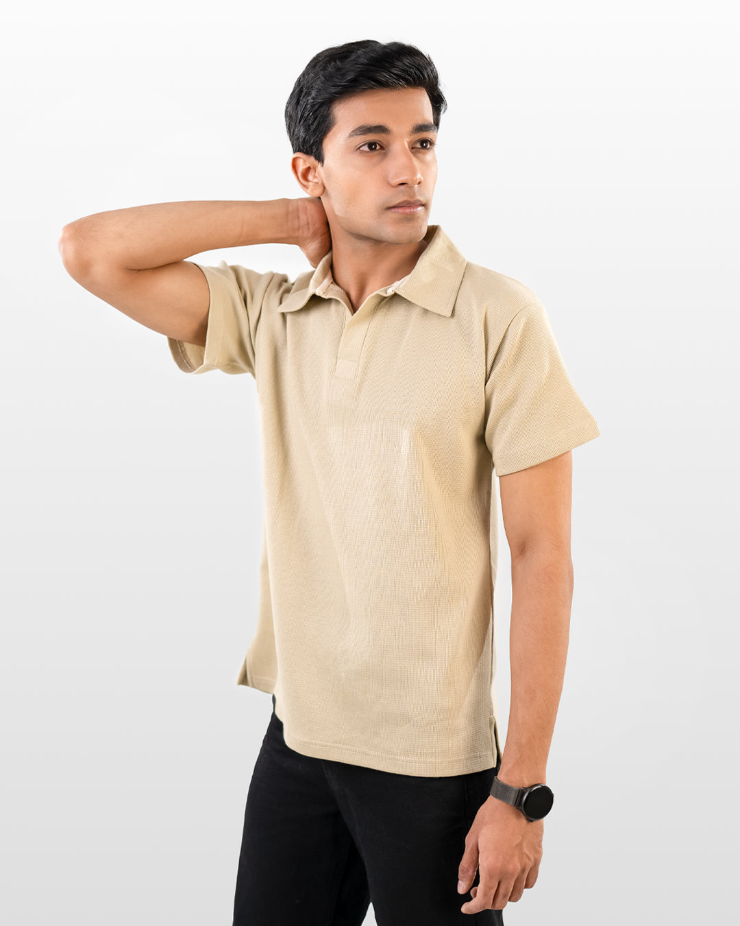 V-neck thermal polo - Off White