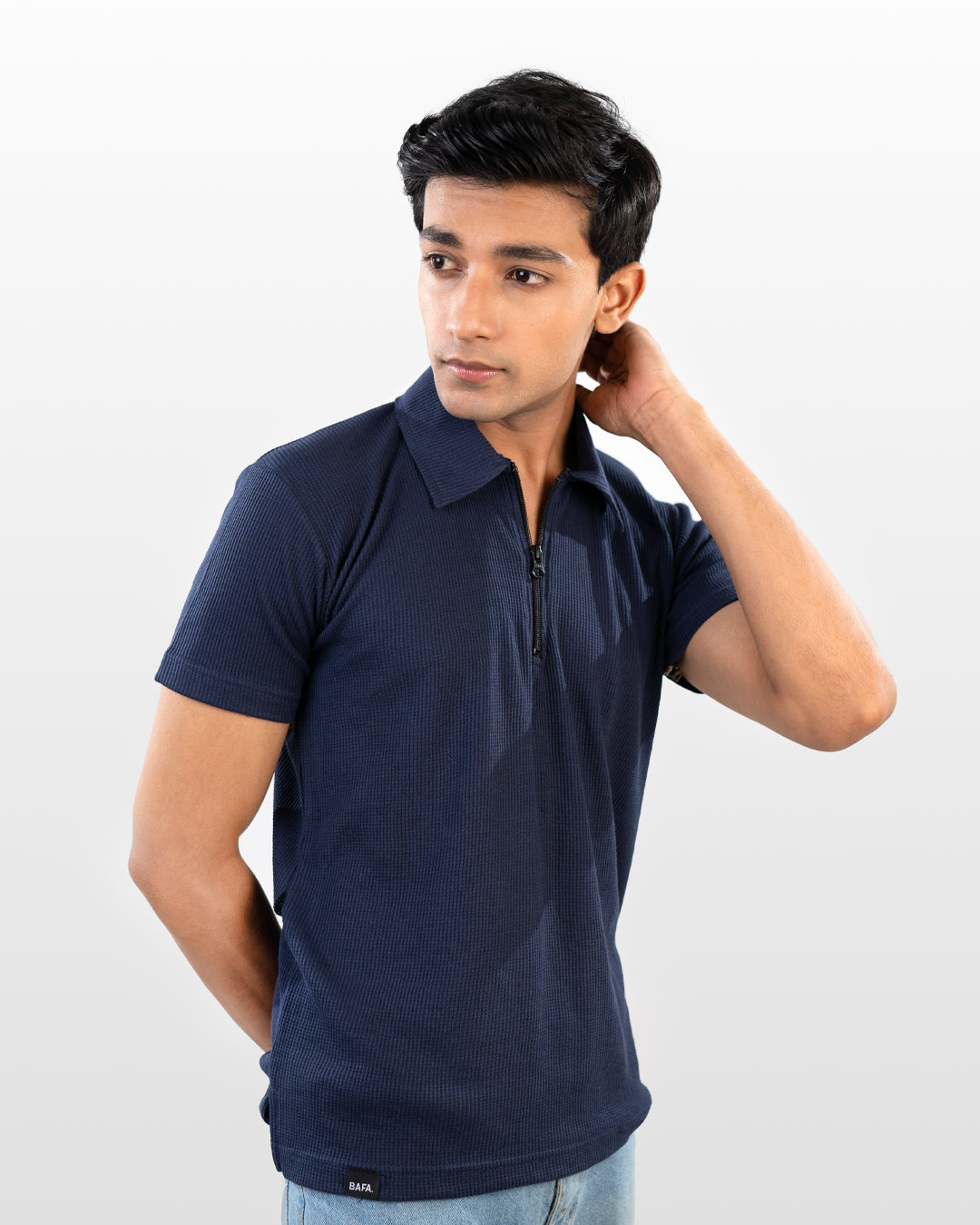Zipper thermal polos- Dark Blue