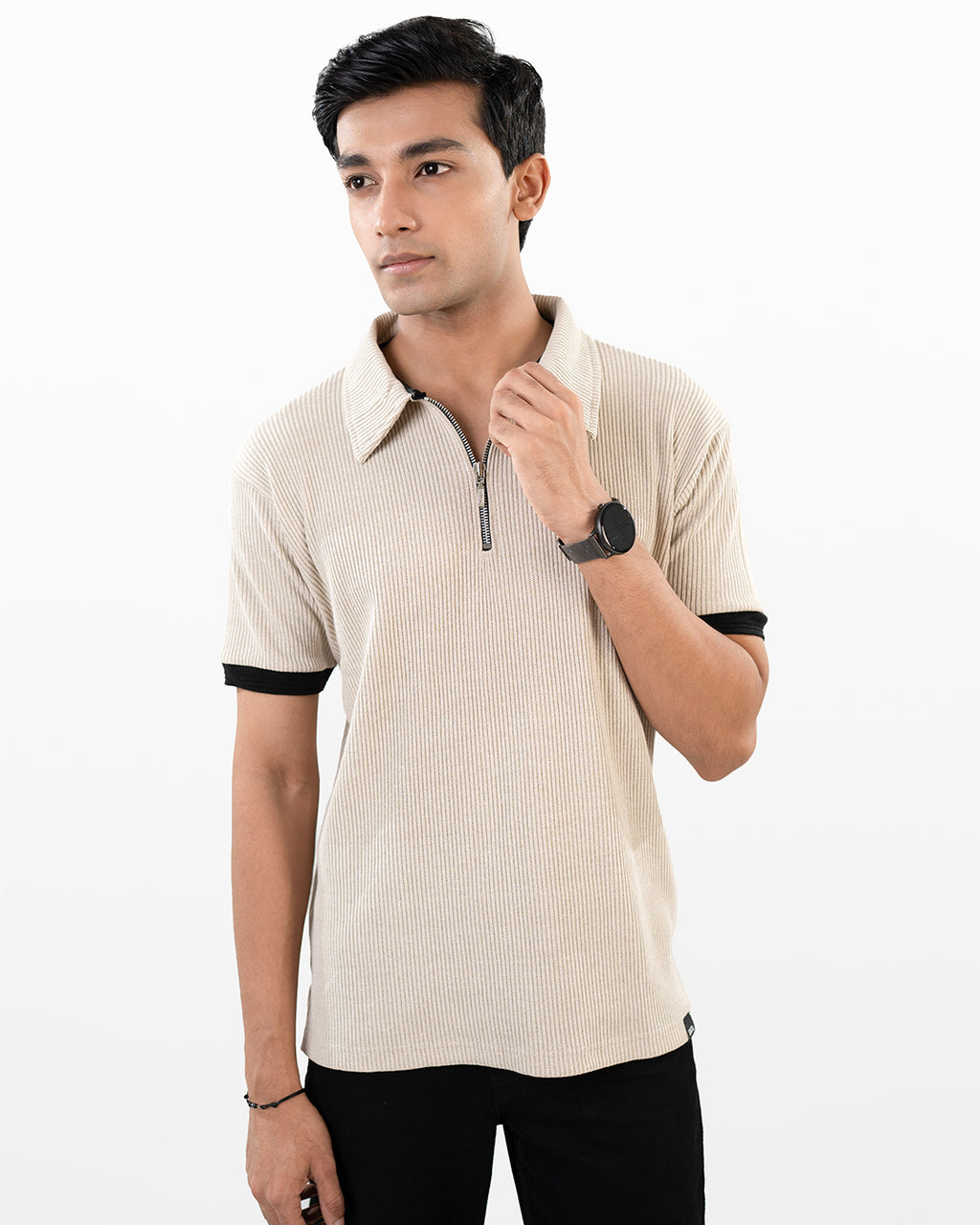 Knitted Polo - Beige