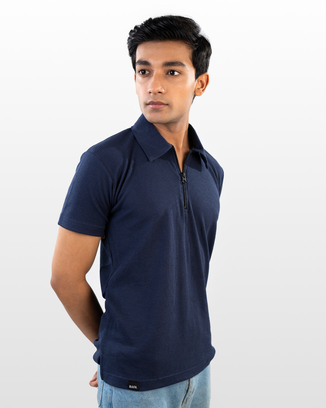 Zipper thermal polos- Dark Blue