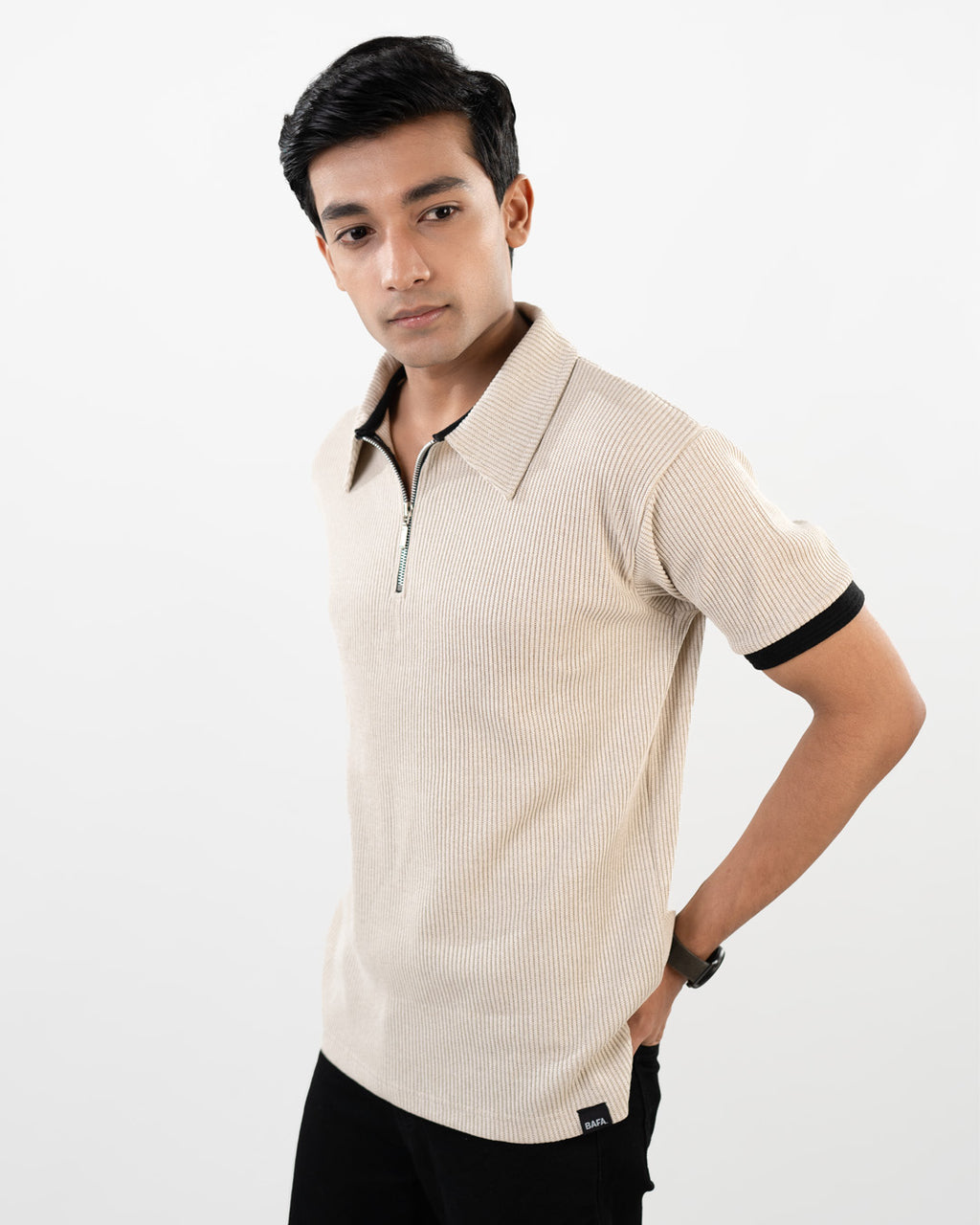 Knitted Polo - Beige