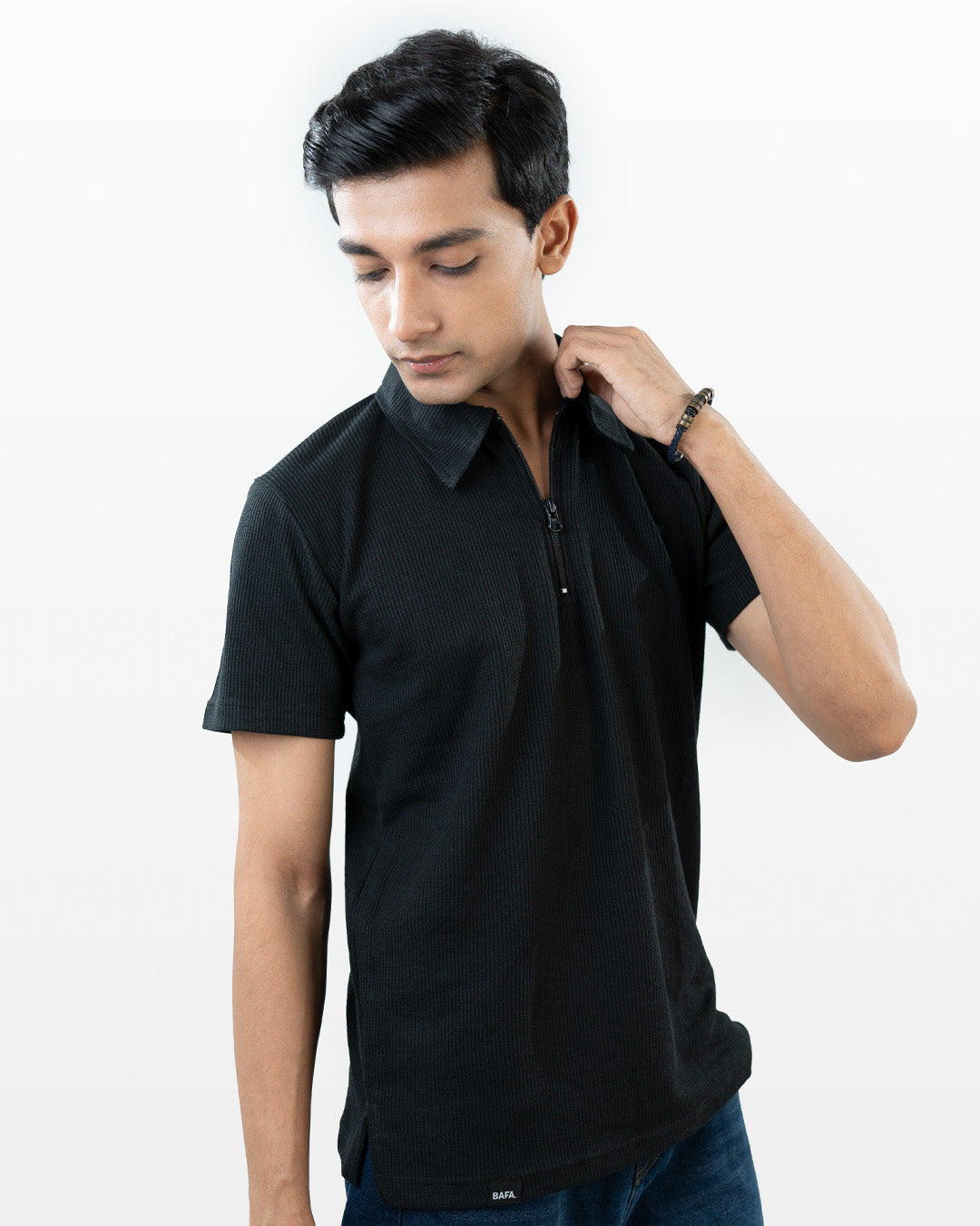 Zipper thermal polos - Black