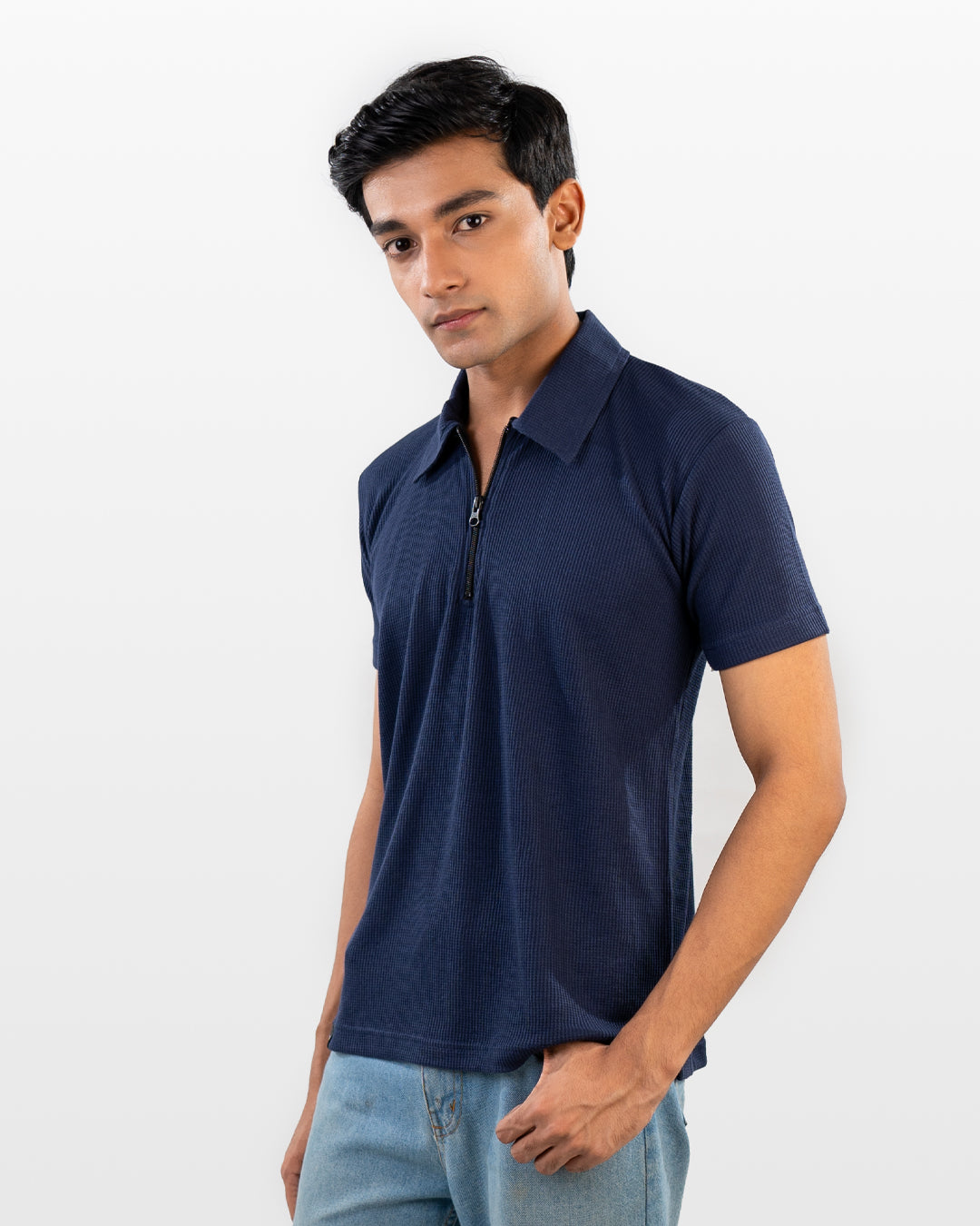 Zipper thermal polos- Dark Blue