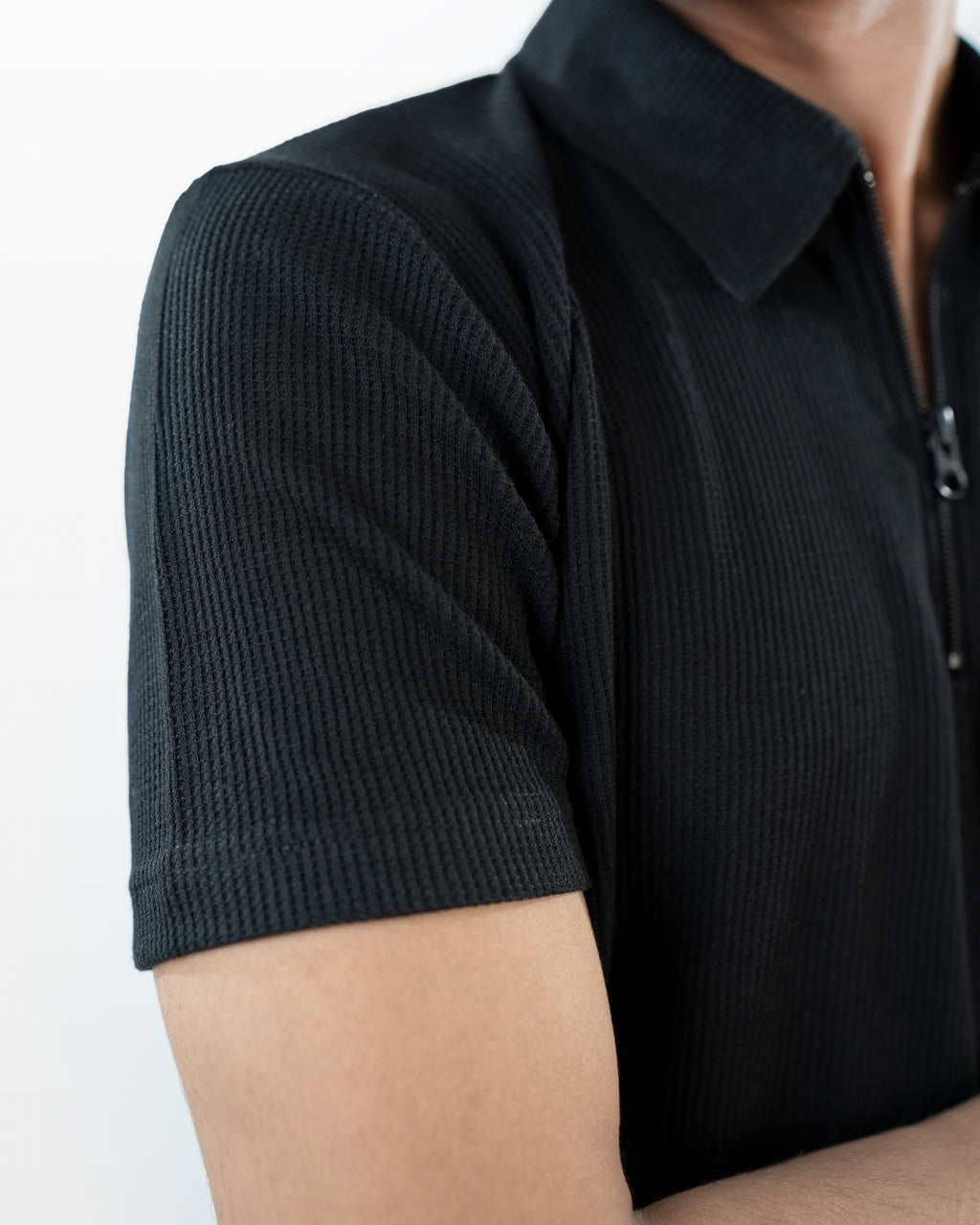 Zipper thermal polos - Black