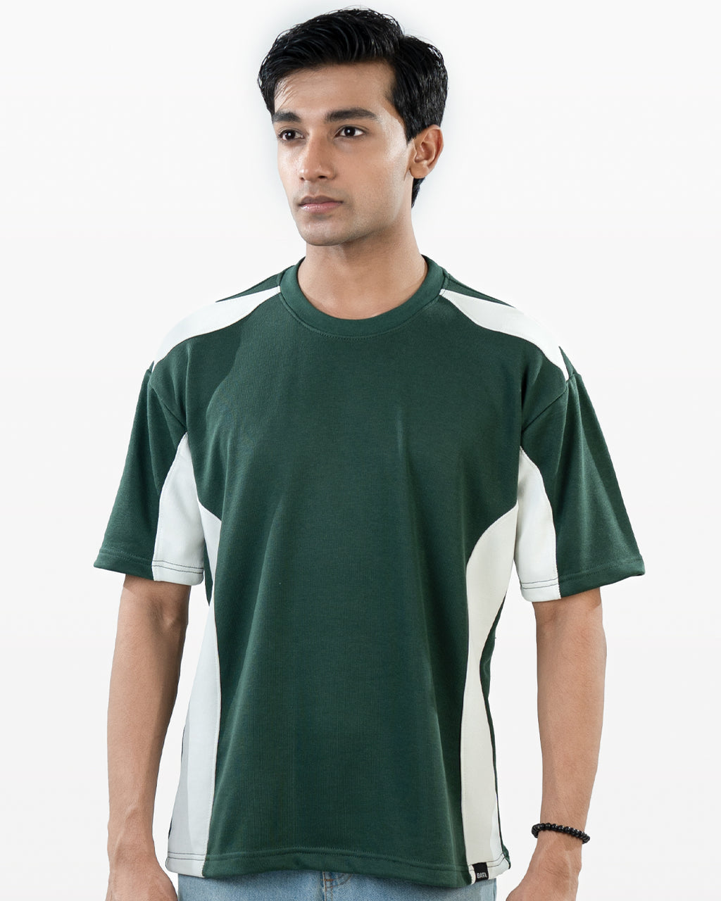 Panel T-Shirt- Green & White