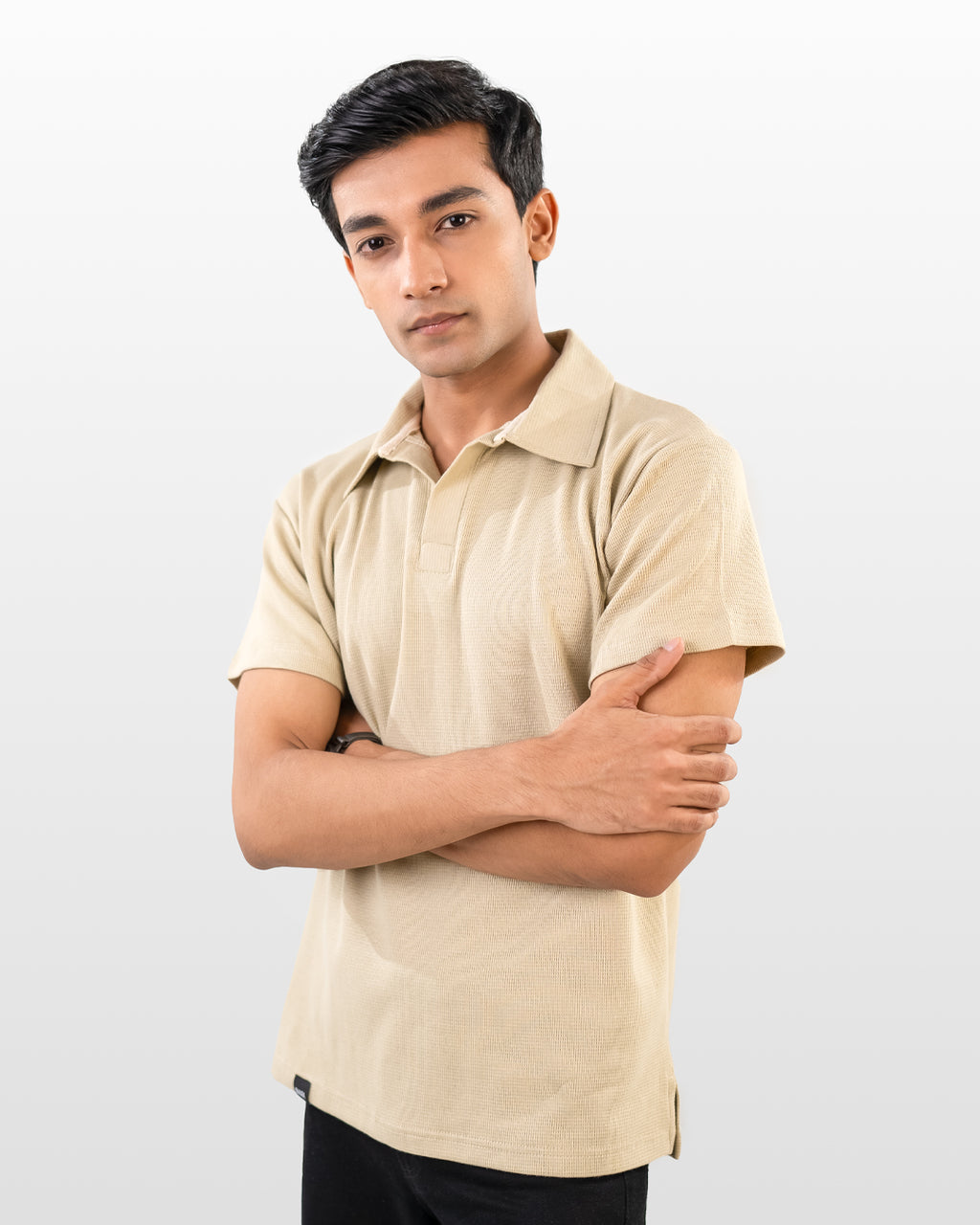 V-neck thermal polo - Off White